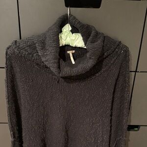 Free People Cozy Black Cowl Neck Sweater